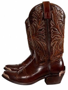 Vintage 1970s Texas Boot Co Cowboy Boots Men’s 8D Leather Classic